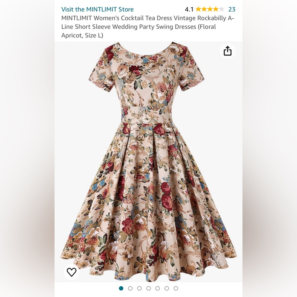 MINTLIMIT Women's Cocktail Tea Dress Vintage Rockabilly A-Line Short Sleeve